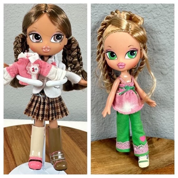 VTG BRATZ Kidz Set (2) Yasmin Horseback Fun + Cloe Sleep-Over Adventure Y2K MGA - Picture 1 of 10